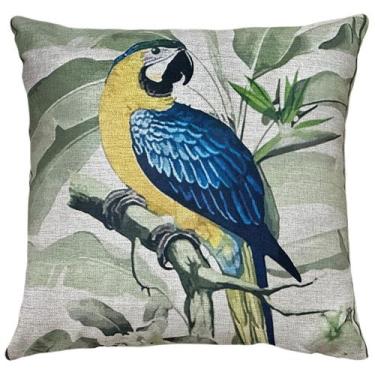 Imagem de Capa Almofada Linho Ave Pássaro Arara Tucano Periquito 45x45 - M3 Deco