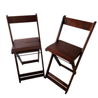 Imagem de Conjunto 2 Banquetas Alta Dobráveis Bar E Balcão Madeira Imbuia
