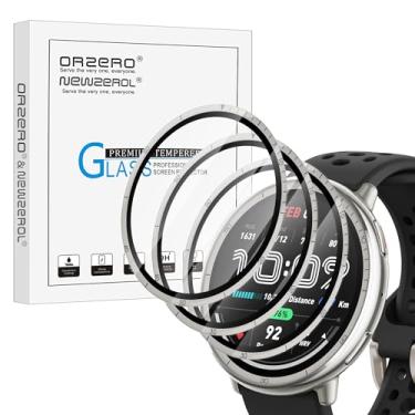 Imagem de Orzero (Pacote com 3) Protetor de tela de relógio compatível com Amazfit Active 2, PMMA e PET (não vidro temperado) Ultra Fino HD Cobertura Completa Anti-riscos