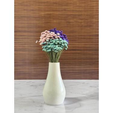 Imagem de Arranjo de Flores SempreVivas Naturais em Vaso Decorativo, 15 cm, Bran