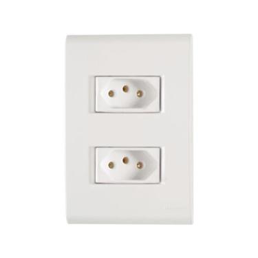 Imagem de Conjunto de Tomada 2P+T Dupla 4X2 10A - Tramontina Liz Branco
