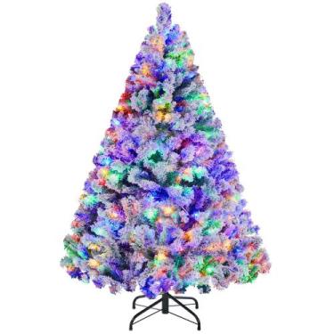 Imagem de Árvore de Natal Yaheetech 1,4 m com 100 luzes LED multicoloridas