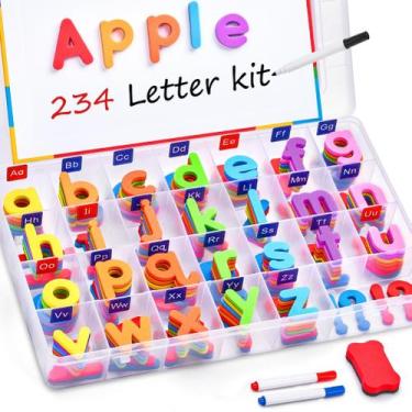 Imagem de Kit de letras magnéticas JoyCat Classroom 234 unidades com placa magné