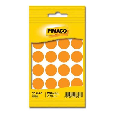 Imagem de Etiqueta adesiva TP19 laranja Pimaco