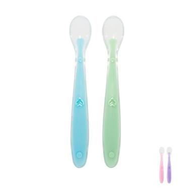 Imagem de Kit 2 Colheres de Silicone Anatômica Infantil Introdução Alimentar Bub