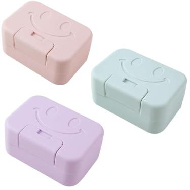 Imagem de Vazamento Saboneteira Suporte de recipiente Saboneteira portátil Viagem para banheiro, viagem, acampamento, academia (3-piece)