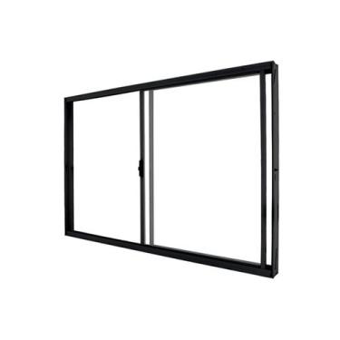 Imagem de Janela de Alumínio de Correr 100x150cm 2 Folhas Vidro Liso C.r.v - CRV