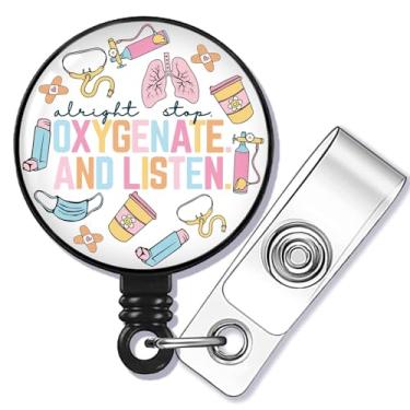 Imagem de SEIRAA Carretel de crachá de terapeuta respiratório presentes para terapeuta respiratório Suporte de crachá de especialista em pulmão RT Presente de enfermeira RT carretel de crachá (oxigenar br)