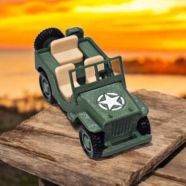 Imagem de Kit com 2 Miniatura Jeep Militar 3D Jeep - Kit Card / Kit Cartão Brinq