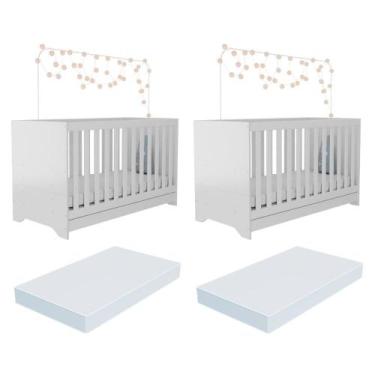 Imagem de Kit Berço para Gêmeos 3 em 1 com Colchões Inclusos Multimóveis MP4393,