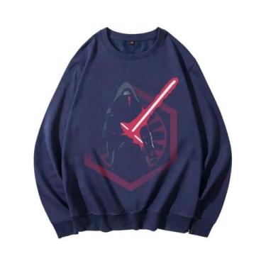 Imagem de Moletom Dark Side Com Gola Redonda Respirável Com Estampa Darth Vader 