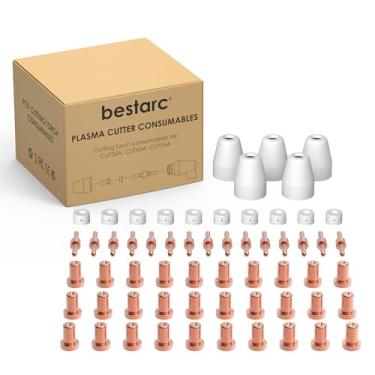 Imagem de bestarc 60 Peças Pt31 Consumíveis De Corte De Plasma Ponta De Tocha De Corte Bicos Adequados Para Cut55A Com Tocha De Corte De Plasma Pt31 Lg40 Jg40