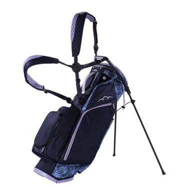Imagem de Sun Mountain Bolsa de golfe feminina Eclipse 3,5 LS com suporte leve com 14 direções, 11 bolsos, sistema de alça dupla X, base de compressão compatível com carrinho elétrico e push, modelo 2025
