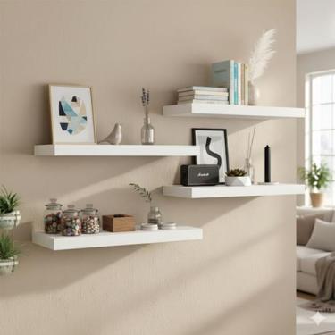 Imagem de Kit 4 Prateleiras 30cm Mdp Nicho Sala Quarto Cozinha - Digo.Casa