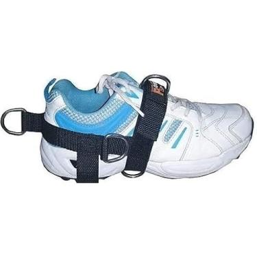 Imagem de SHIHAN POWER SPORTS Academia 5-D alça de tornozelo/pé 5 anéis preto cabo academia acessório para homens/mulheres yoga, pilates, perna / pés/tornozelo treinamento/cinta fitness (vendido individual