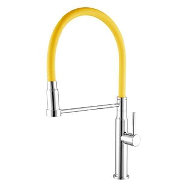 Imagem de Torneira Para Cozinha Balcão Com Flexível Amarelo Minimal Meber Amarelo