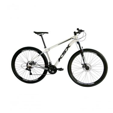Imagem de Bicicleta Aro 29 Ksx Sd7 21v Cabos Internos Alumínio Freios A Disco Garfo Suspensão Branco Preto Tamanho 21