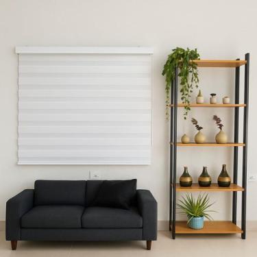 Imagem de Persiana Zebra Smart 38mm Motorizável 140larg x160alt Branca - Decore 