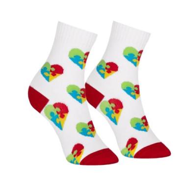 Imagem de Meia Cano Alto Inclusão TEA Selene, 34 a 38, Vermelho