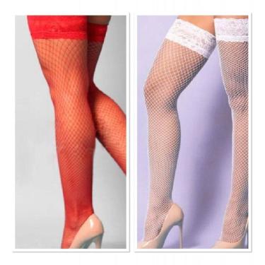 Imagem de Meia Arrastão Com Renda 7 8