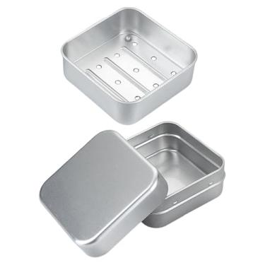 Imagem de Generic Caixa de sabão portátil, lata de armazenamento com tampa, proteção confiável e resistente, estojo de sabonete em barra multiuso para e, Quadrado