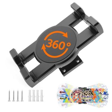 Imagem de DYAUS Suporte de parede giratório de 360° para skate, suporte de parede extensível para skate, suporte de parede de skate universal, suporte de deck de longboard com economia de espaço, suporte de