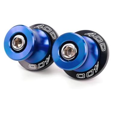 Imagem de BYYINGSUS Parafusos de suporte M8 bobinas deslizantes de alumínio para motocicleta compatível com Z400 Z500 Z 400 500 Ninja400 Ninja500 SE 2019-2024 2023 (Azul-400)