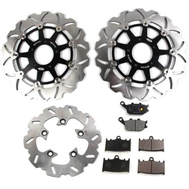 Imagem de Arashi Rotores e pastilhas de disco de freio dianteiro traseiro para Suzuki SV1000 SV1000S 2003-2007, acessórios de substituição de motocicleta preto