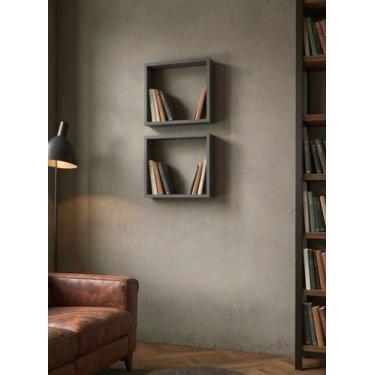 Imagem de Kit de 2 Nichos 30cm Mdf Grafite - On Móveis