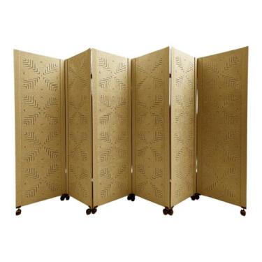 Imagem de Biombo DIVISOR AMBIENTE RAMO 06 Folhas C/ 12 RODÍZIOS - JL RIBEIRO