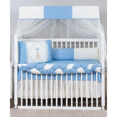 Imagem de kit de berço americano urso principe 9 peças modelo meia trança - remi