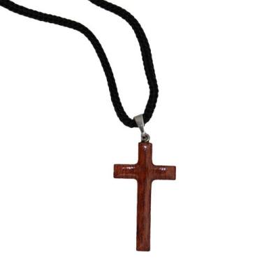 Imagem de Cordão Crucifixo Cruz de Madeira - Gil e Jo