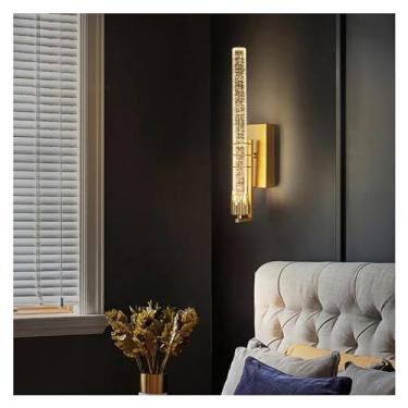 Imagem de Luminária de parede LED moderna, decoração para casa, arandela, lâmpada compatível com cabeceira de quarto, sala de estar - Iluminação interna, luminária pendente de teto LED, dourada - 45 c