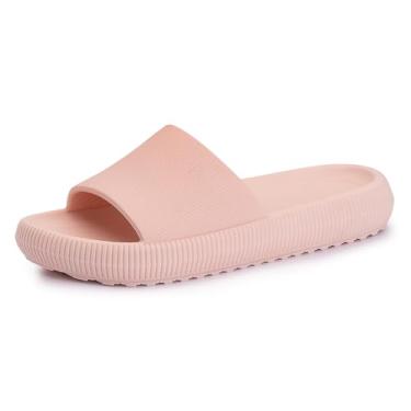 Imagem de Genérico Chinelo Slide Nuvem Unissex, Preto, Sintético, Antiderrapante, Ortopédico, Plataforma 3.5cm, Confortável, Casual, para Dia a Dia e Lazer (Rose, BR, Adulto, Numérico, 40)