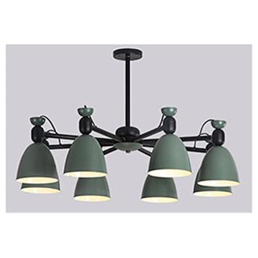 Imagem de Lustre moderno minimalista de metal E27 led cinza e verde cor universal cabeça lustres compatíveis com cozinha sala de estar quarto estudo, luminária retrô