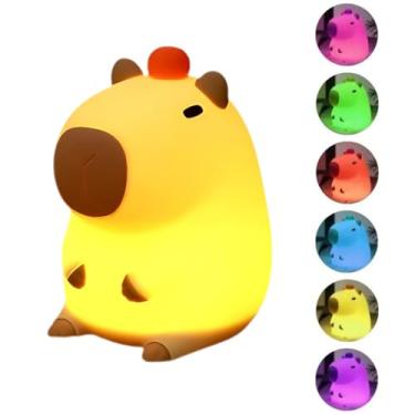 Imagem de Luminária LED USB Capivara – Abajur Decorativo Infantil e Adulto, Luz Noturna para Quarto e Presente Criativo
