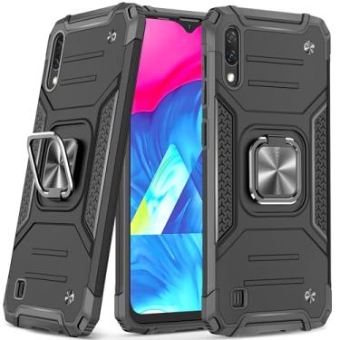 Imagem de Dionsibei Capa para Samsung Galaxy A10 Galaxy M10 de grau militar com suporte embutido coldre armadura resistente à prova de choque capa protetora para celular Galaxy A10 (preto)