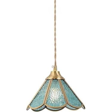 Imagem de Lustre Flor Pétala Pendente Luz Cozinha Ilha Nórdico Moderno Teto Pendurado Luminária Vidro de Água Luminária Fazenda V-intage Lustre Para Sala de Jantar Quarto Bar Restaurante, Verde