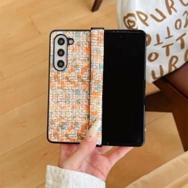 Imagem de Capa protetora de couro com dobradiça e proteção contra choque para Samsung Galaxy Z Fold6 (para Samsung Galaxy Z Fold6/marrom)