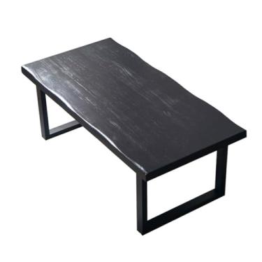 Imagem de Mesa central mesa de centro sala de estar casa minimalista madeira maciça pequeno apartamento fazer chá móvel wabi-sabi quadrado moderno sofá mesa quarto mesa (C-120 cm)
