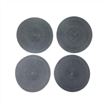 Imagem de Jogo Americano Descanso de Pratos 38 CM Mesa Posta Souspla Americano 4 Unidades Luxo Poliester Cinza Chumbo