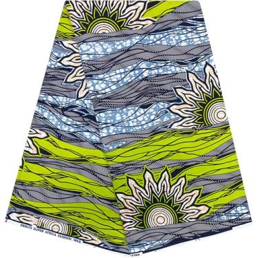 Imagem de HongyuAmy Tecidos de impressão africana 100% algodão tecido de cera Ankara 6 jardas para vestido (A14)