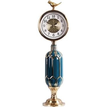 Imagem de WYUYIWH Relógios e relógios decoração sala de estar mesa retro relógio de mesa relógio de pêndulo mudo relógio de mesa relógio de mesa