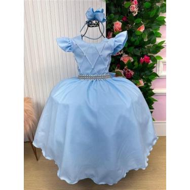 Imagem de Vestido Infantil Azul Bebê Longo para Formatura - Dama de Honra Luxo p
