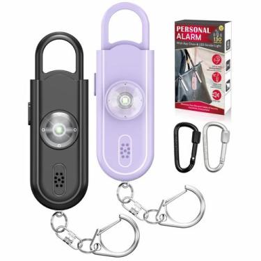 Imagem de Alarme pessoal VIGOROAD Safe Sound 130dB com luz LED, pacote com 2 uni