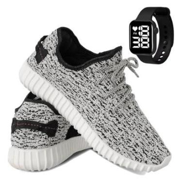 Imagem de Tênis Masculino Esporte Corrida e Academia Solado Macio Super Leve com Relógio Digital-Masculino