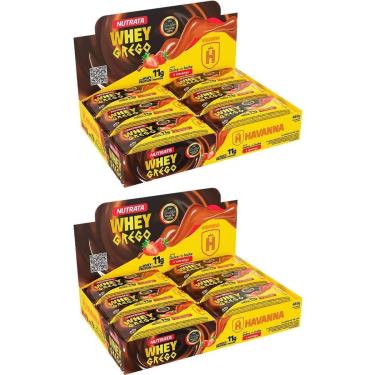 Imagem de Kit 2X Barra Whey Grego Bar - 12 Unidades de 40g Dulce de Leche Havanna e Morango - Nutrata-Masculino