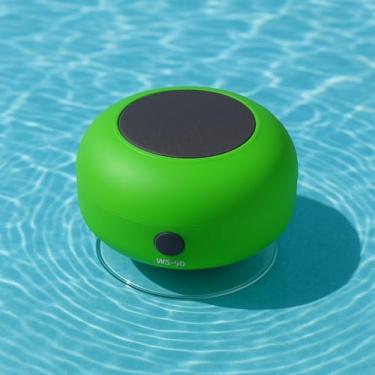 Imagem de Caixa de Som Bluetooth Portátil à Prova D'Água, Mini Alto-Falante com Ventosa para Banho, Piscina e Praia (verde)