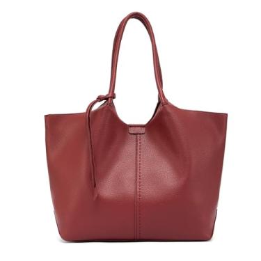 Imagem de NEWBELLA Bolsa feminina grande – Bolsa de trabalho com alça superior, bolsa espaçosa de couro sintético macio para uso diário, Borgonha
