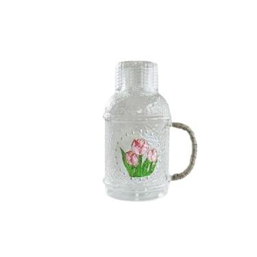 Imagem de Jarro Jarra de água vidro 2200ml com tampa, chaleira resistente ao calor um copo para infusão quente e fria, chá gelado suco